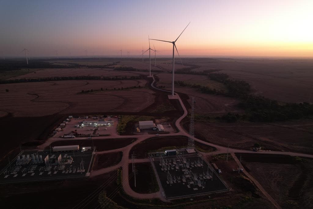 Aerial shot of Dulacca Wind Farm