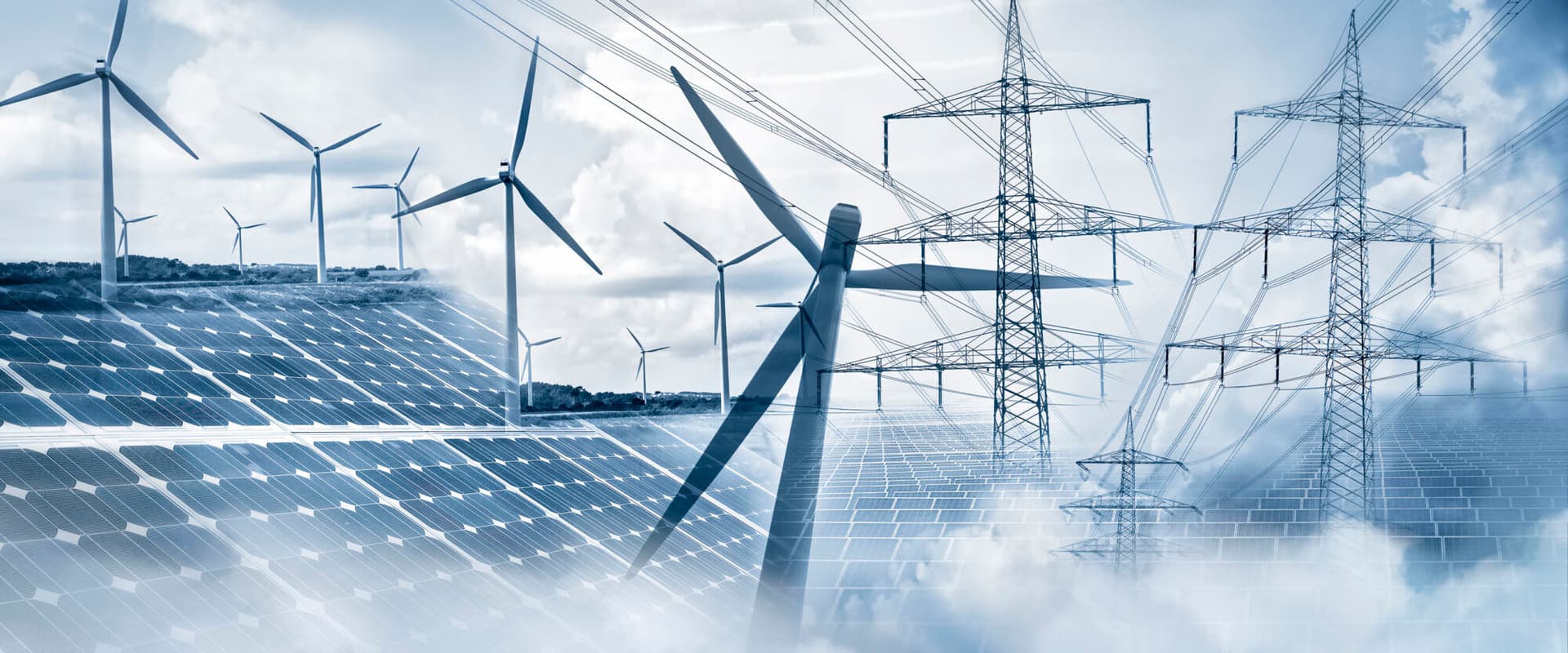 Composing with wind turbines, solar panels and electricity pylons