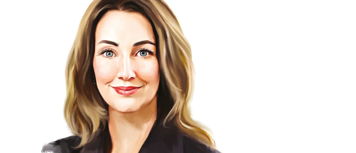 Stylised head shot of ASFA CEO Mary Delahunty