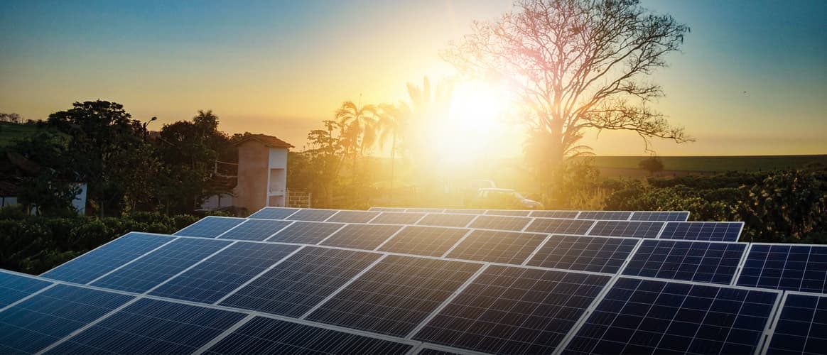 solar panels on roof