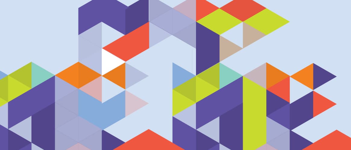 Multi-coloured triangles form an interesting pattern